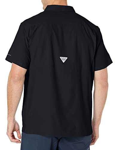 Men's PFG Slack Tide Camp Shirt - Large Black Sun Protection