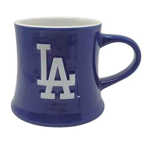 Boelter Brands Large Thick 14oz Speckled Vintage Diner Emblem Mug with Raised Logo and Inner Color (Los Angeles Dodgers)