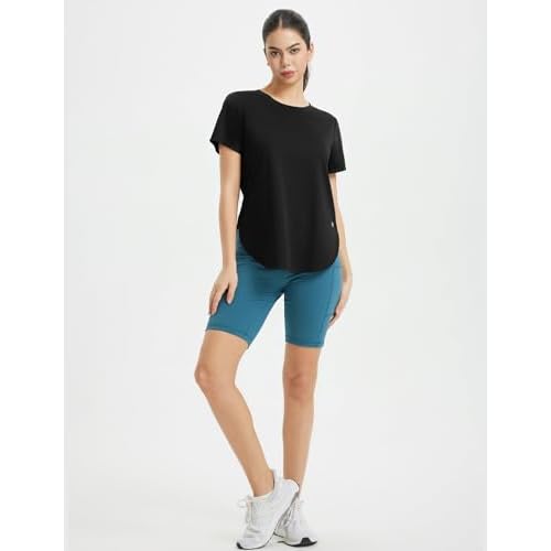 baleaf Women's Short Sleeve Workout Tops Athletic Running Shirts Quick Dry T-Shirts Loose Fit Gym Yoga Tee UPF 50+