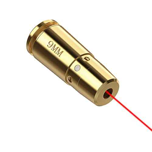 EZshoot Bore Sight Laser 9mm/ 223 5.56mm/ 30-06/25-06/270 /300BLK 7.62x35mm/ 6.5CM/ 12 Gauge Cal Red Laser Boresighter with Extra Batteries