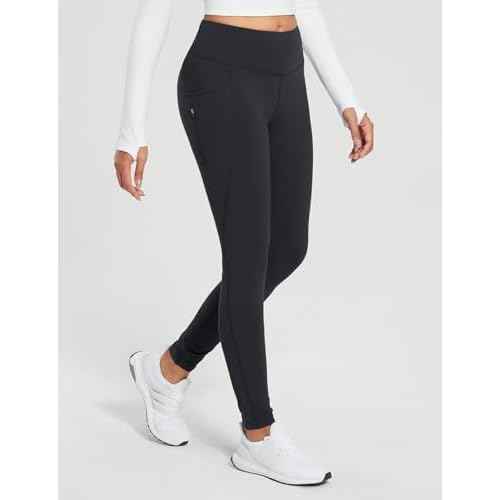 baleaf 25''/30'' Women's Fleece Lined Leggings Water Resistant High Waist Winter Running Hiking Pants Zipper Pockets