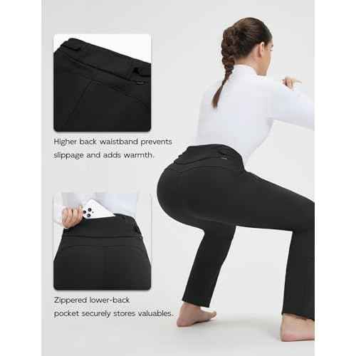 baleaf Snow Pants Womens Fleece Lined Water Resistant Insulated Softshell Winter Ski Pants with Pockets Snowboarding Hiking