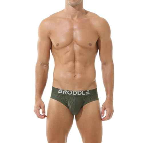 BRODDLE Men's Mesh Padded Pouch Athelic Supporters Breathable Jockstrap Elastic Waistband Low Rise