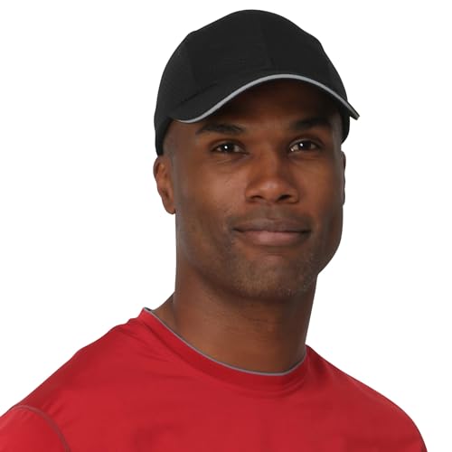 TrailHeads Men's Race Day Running Hat - Black, Quick Dry & Moisture Wicking