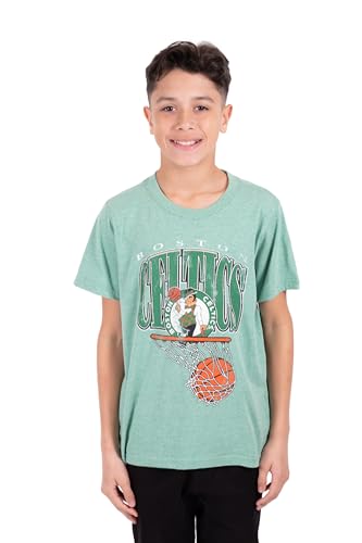Youth NBA Official Distressed T-Shirt - Boston Celtics Team Color, Size 10-12