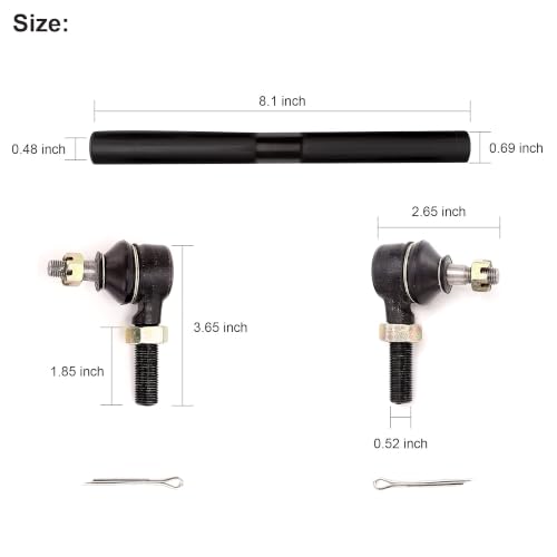 2 Pack Golf Cart Tie Rod Shaft Assembly for EZGO TXT Medalist 1994.5-2001
