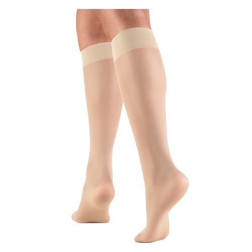 Truform Sheer Compression Stockings Women’s Knee High 8-15 mmHg 20 Denier Nude XL