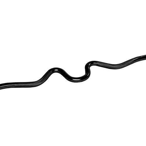 48-Inch Solid Steel Threaded Curl Bar for Weightlifting - Black