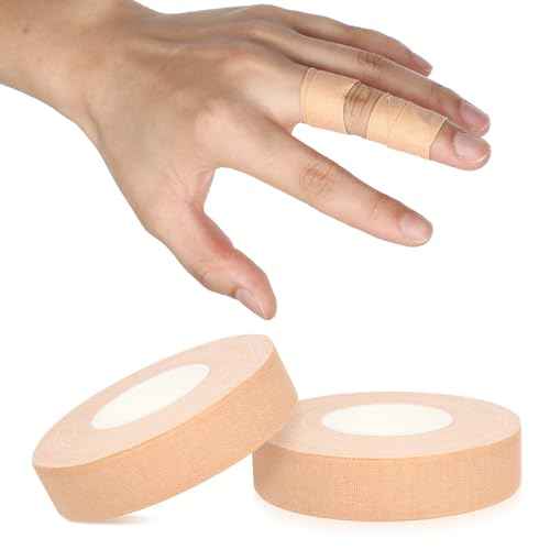 Finger Tape, 0.5 Inch x 10 Yard Nude Athletic Tape Extra Strong Adhesive, 2 Rolls Sport Tape, Medical Tape, Foot Tape for Rock Climbing, Grappling, Basketball, Lifters and BJJ Finger Tape