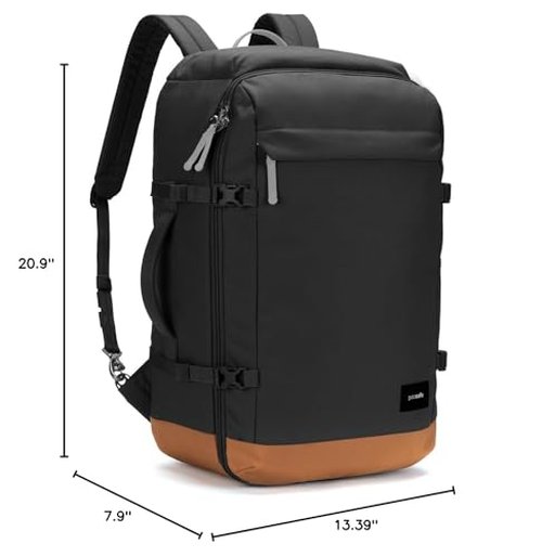 Pacsafe GO Anti Theft 44L Carry-on Backpack, Jet Black