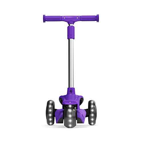 Jetson Lumi 3 Wheel Light-Up Kick Scooter for Girls or Boys, Ages 3+ - Max Grip Light Up Deck and PVC Wheels- Adjustable Height