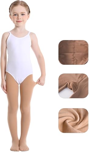 Girls Women Ballet Tights Transition Leggings - Ultra Soft Convertible Dance Leggings for Toddler Kids & Adults - Nude, 9-14 Years
