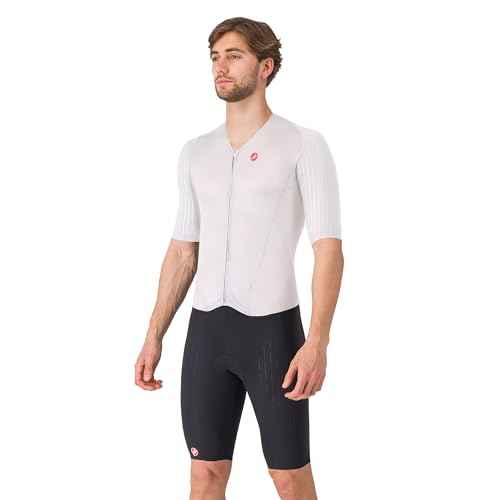 CASTELLI Men¡¯s Sanremo 3 Suit Short Sleeve, Cycling Race Swim Bike Run, Aerodynamic Triathlon Suit with Tri Seat Pad
