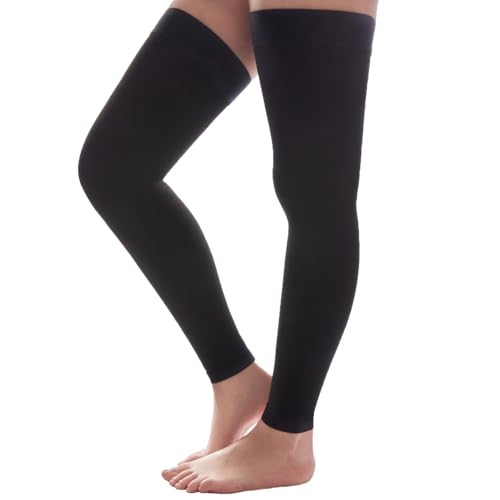 Thigh High Compression Socks Women & Men, 20-30mmHg Thigh High Compression Stockings, Compression Socks with Silicone Dot Band-Best for Varicose Veins, Swelling