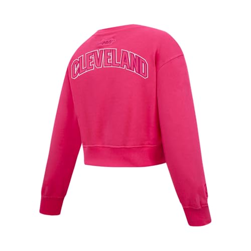 Big Girls NBA Classic Triple Pink Fleece Crewneck Sweatshirt - Cleveland Cavaliers Medium