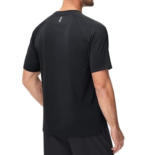 MAGCOMSEN Men's Dry Fit Shirts Mesh Short Sleeve Athletic Lightweight Workout Performance Hiking Shirt