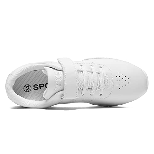 Girls Cheer Shoes White Cheerleading Sneakers for Kids - 2 Little Kid / White_939