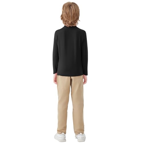 QBK Boys Turtleneck Long Sleeve Thermal Turtle Neck Sweater for Kids 4T-16 Years Soft Warm Under Shirts