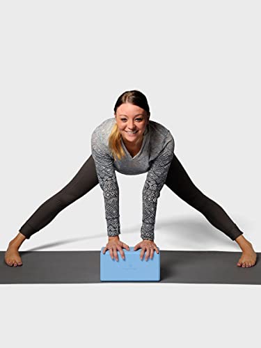 Blue Large Foam Yoga Block - Extra Large Support Beveled Edges for Taller or Less Flexible Yogis