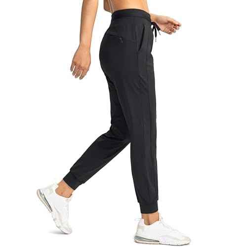 G Gradual Women's Joggers Pants with Zipper Pockets High Waisted Athletic Tapered Sweatpants for Women Workout Lounge