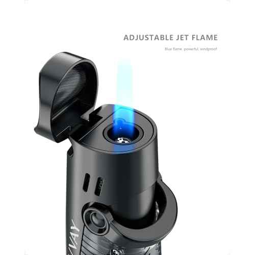 VVAY Torch Lighter Butane Refillable, Jet Flame Torch Lighter with Holder, Without Butane