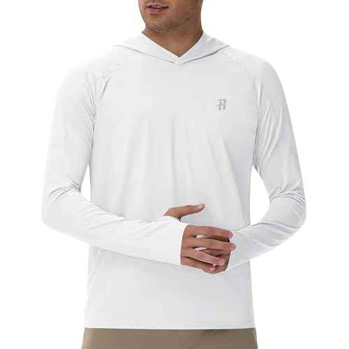 Runhit Fishing Shirts for Men Hoodie Sun Shirt UPF 50+ Long Sleeve UV Protection SPF Rash Guard Running Hiking Workout