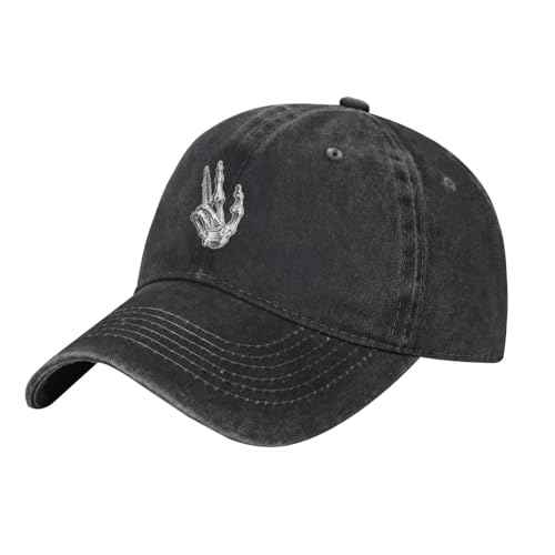 Halloween Hat Skeleton Hands Baseball Cap Funny Adjustable Cotton Washed Denim Hats