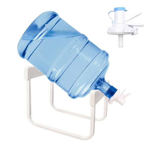 5 Gallon Water Dispenser Stand with Dual Valves & Detachable Metal Frame