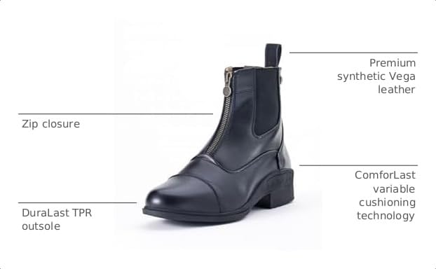 Ovation Women's Lightweight Equestrian Ankle Boots - Size 6.5 Black