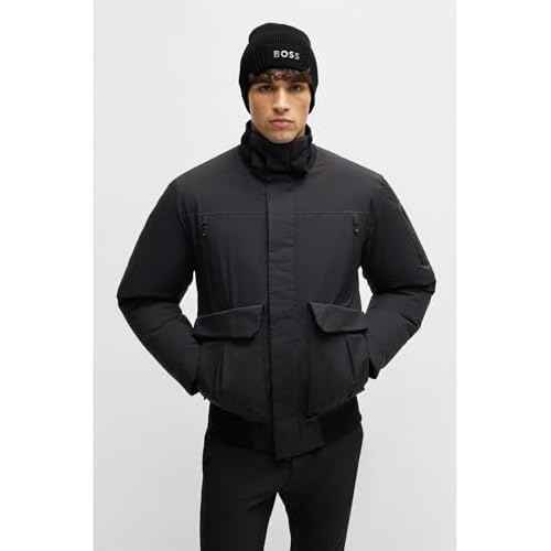 BOSS Mens Small Logo Cotton Blend Knit Hat