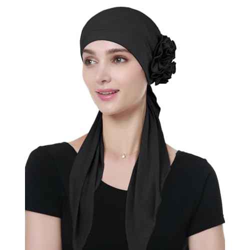 Pretied Head Scarves for Women Featuring Long Tail Finish Made of Stretchy Viscose