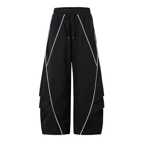 Aelfric Eden Mens Parachute Pants Cool Lines Wide Leg Baggy Y2K Unisex Jogger Casual Sweatpants Track Cargo Pants Streetwear