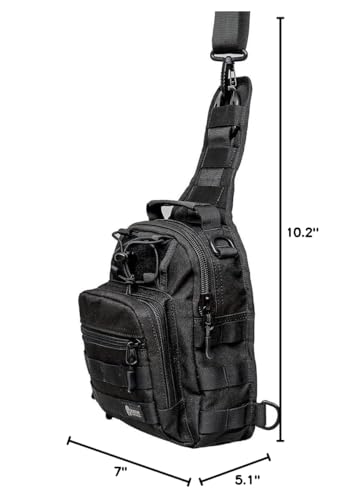 Spartan Tactical ARC MKII EDC Sling Bag, Shoulder Bag, Gun Holster Included, Concealed Carry, Black