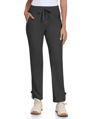 Women's Lightweight Hiking Pants Waterproof Quick Dry Joggers with Zipper Pockets