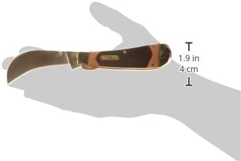Old Timer 216OT Hawkbill Pruner 7in Traditional Folding Pocket Knife with Belt Clip, 3in High Carbon Stainless Steel Pruner Blade, and Sawcut Handle for EDC, Pruning, Gardening, Weeding, and Outdoors
