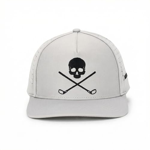Men's Funny Rope Golf Hat - Adjustable Snapback Cap with Skull & Clubs Design