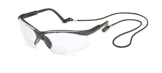 Gateway Safety 16MG20 Scorpion MAG Safety Glasses, 2.0 Diopter Magnification, Gray Lens, Black Frame