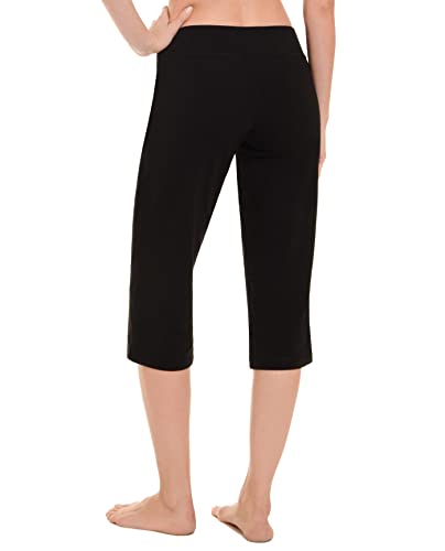 Danskin Women's Sleek Fit Yoga Crop Pants - Large Black