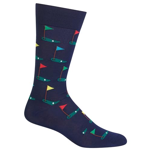 Men's Golf Crew Socks Navy - Fun Sports & Athletic Socks 6-12 Size