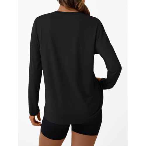 AUTOMET Women's Long Sleeve Workout Tops 2025 Fall Sports Sun Shirts Swim Hiking Gym Tshirts UPF 50+ Rash Guard UV Clothes