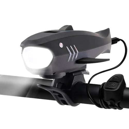 Bike Horn with Light, 120dB Electric Bicycle Bell & 400LM Rechargeable Headlight, IPX4 Waterproof Kids Bike Accessories for Boys/Girls, Scooters