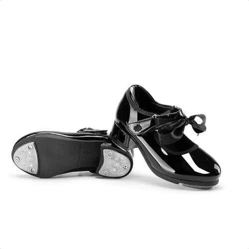 DREAM PAIRS Kids Tap Shoes for Girls Dance Shoes Boys Easy Strap Tap Mary Jane PU Leather for Toddler/Little Kid/Big Kid
