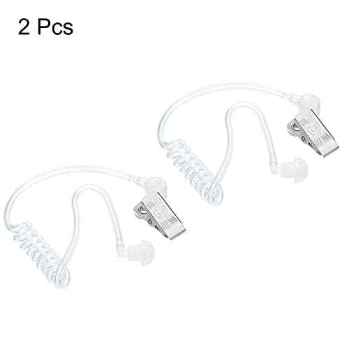 MECCANIXITY Ear Piece Headset Earpiece Agent Secret Earpiece Costume Prop, Replacement Acoustic Tube for 2-Way Radio Audio Headsets, Pack of 2