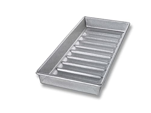 USA Pan Nonstick Hot Dog Bun and Lobster Roll Loaf Pan - 15 x 6 x 1.5 Inches, Aluminum Steel