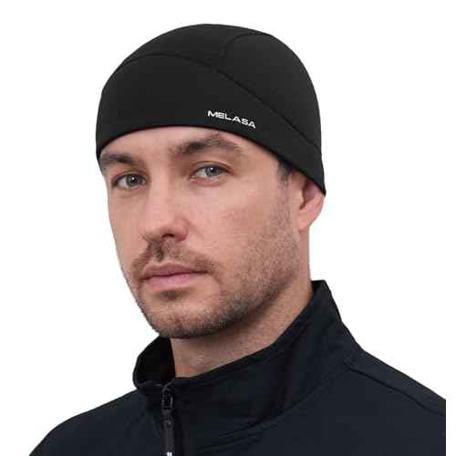 MELASA Lightweight Warm Running Winter Hat with Reflective Accents, Unidirectional Moisture Wicking Skull Caps for Men Women