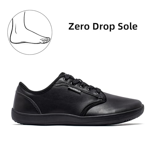Unisex Wide Barefoot Shoes - Minimalist Zero Drop Sneakers for Men Women, All Black, 10 Wide Women / 9 Wide Men