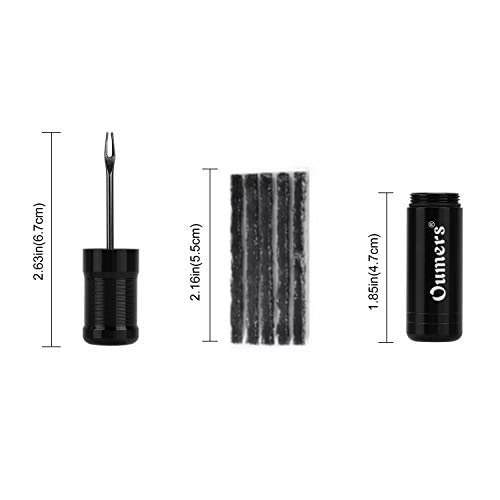 Oumers Tubeless Bike Tire Repair Kit - 5 Black Strips & Insertion Tool