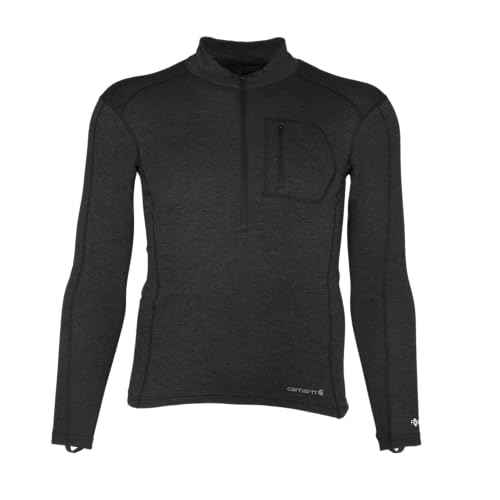 Carhartt Men's Force Midweight Synthetic-Wool Blend Base Layer Quarter-Zip Pocket Top