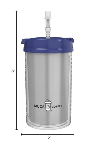 32 oz Travel Mug with Leak-Resistant Lid & Straw - Double Wall Insulated, BPA-Free, Large Handle, Blue