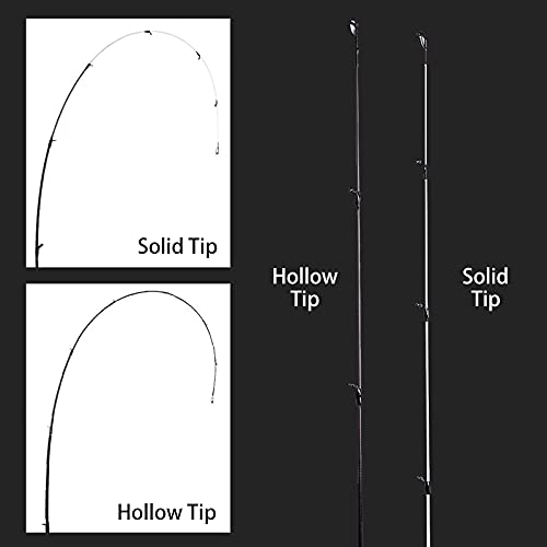 Ultralight Casting Spinning Rod with Carbon Fiber Hollow and Solid Tips - Freshwater Saltwater Fishing